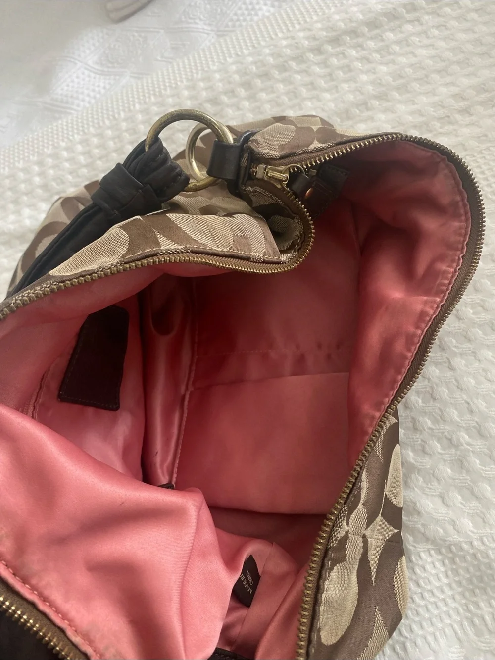 Coach Brown Signature Shoulder Bag Kristin